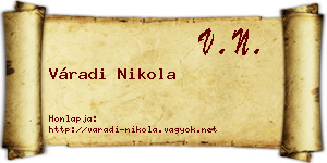 Váradi Nikola névjegykártya